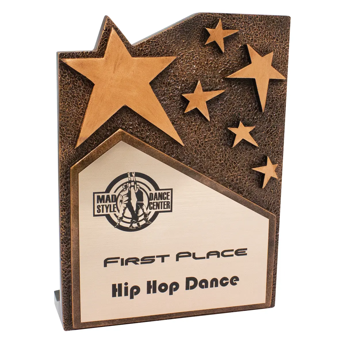 12053-bronze Bronze star cross bronze plaque with resin construction