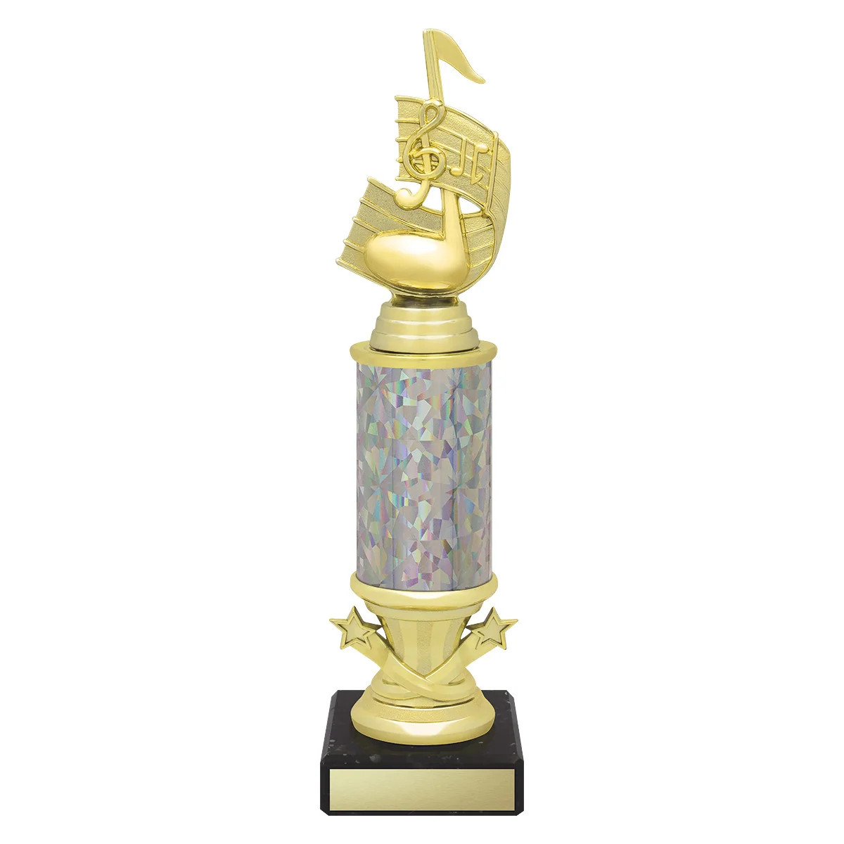 -silver Gold / silver star riser - music with plastic / marble construction