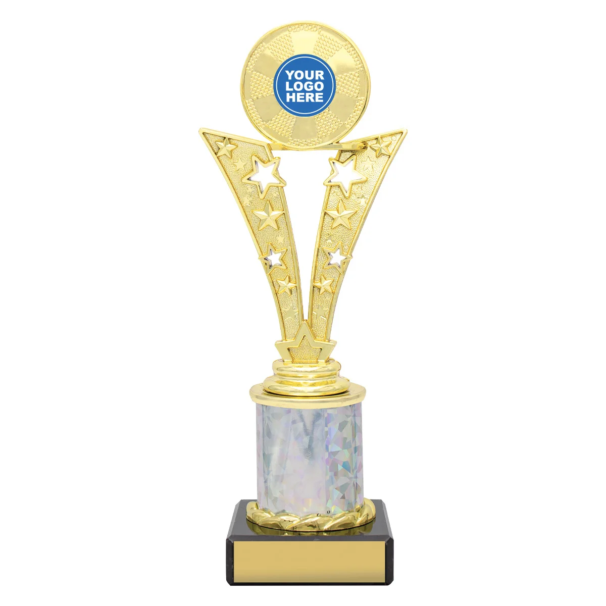 -silver Gold / silver starbeam trophy with plastic / marble construction