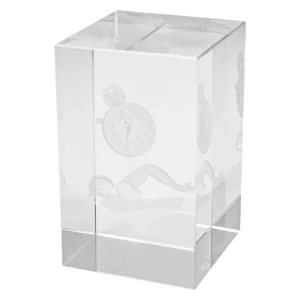 Swim crystal block award with crystal construction