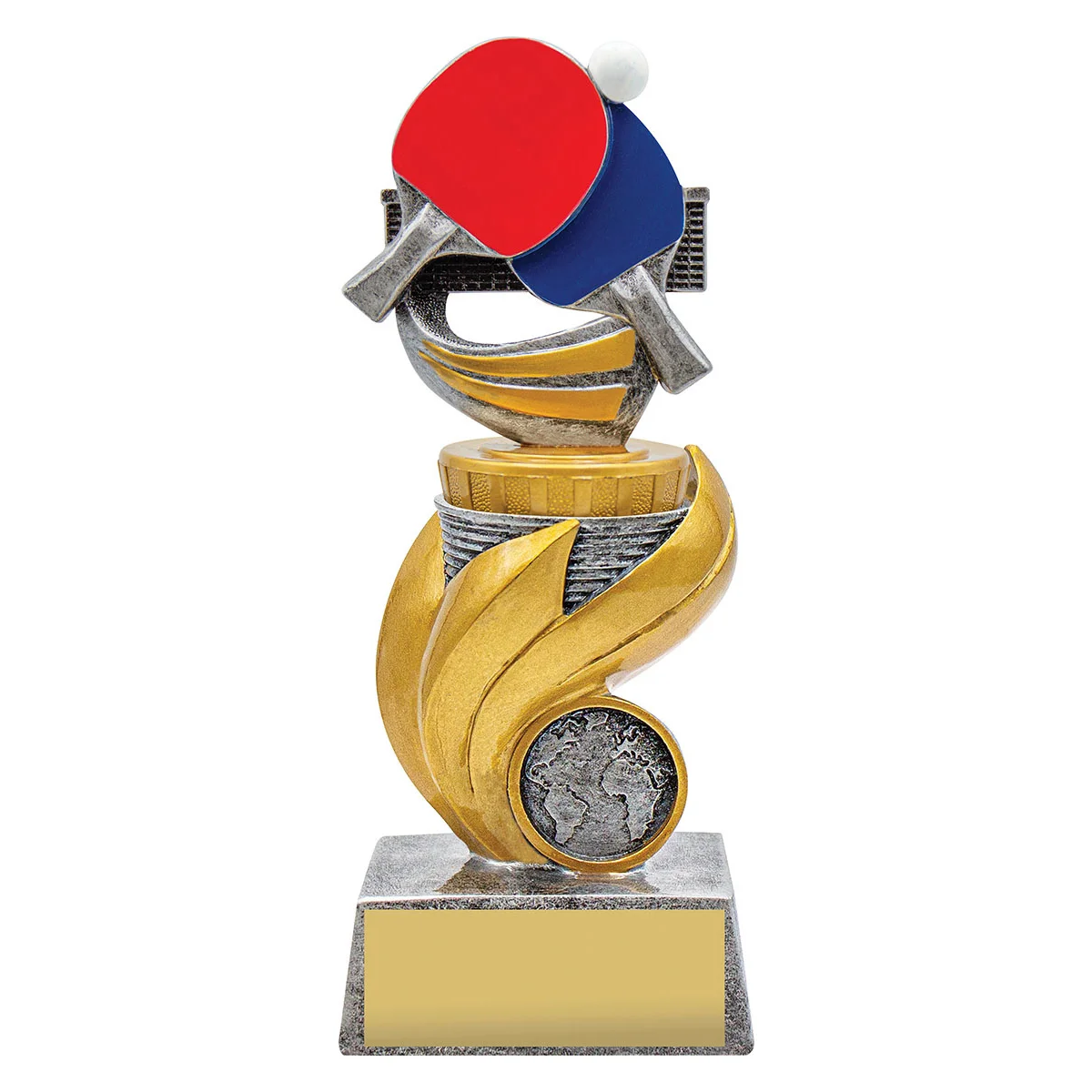 ur66a-silver Silver table tennis flame with resin construction