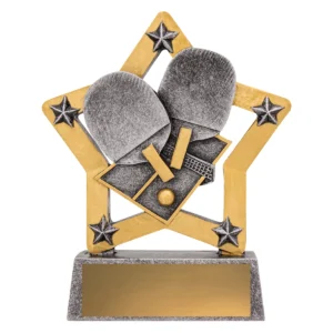 Silver table tennis mini star with resin construction