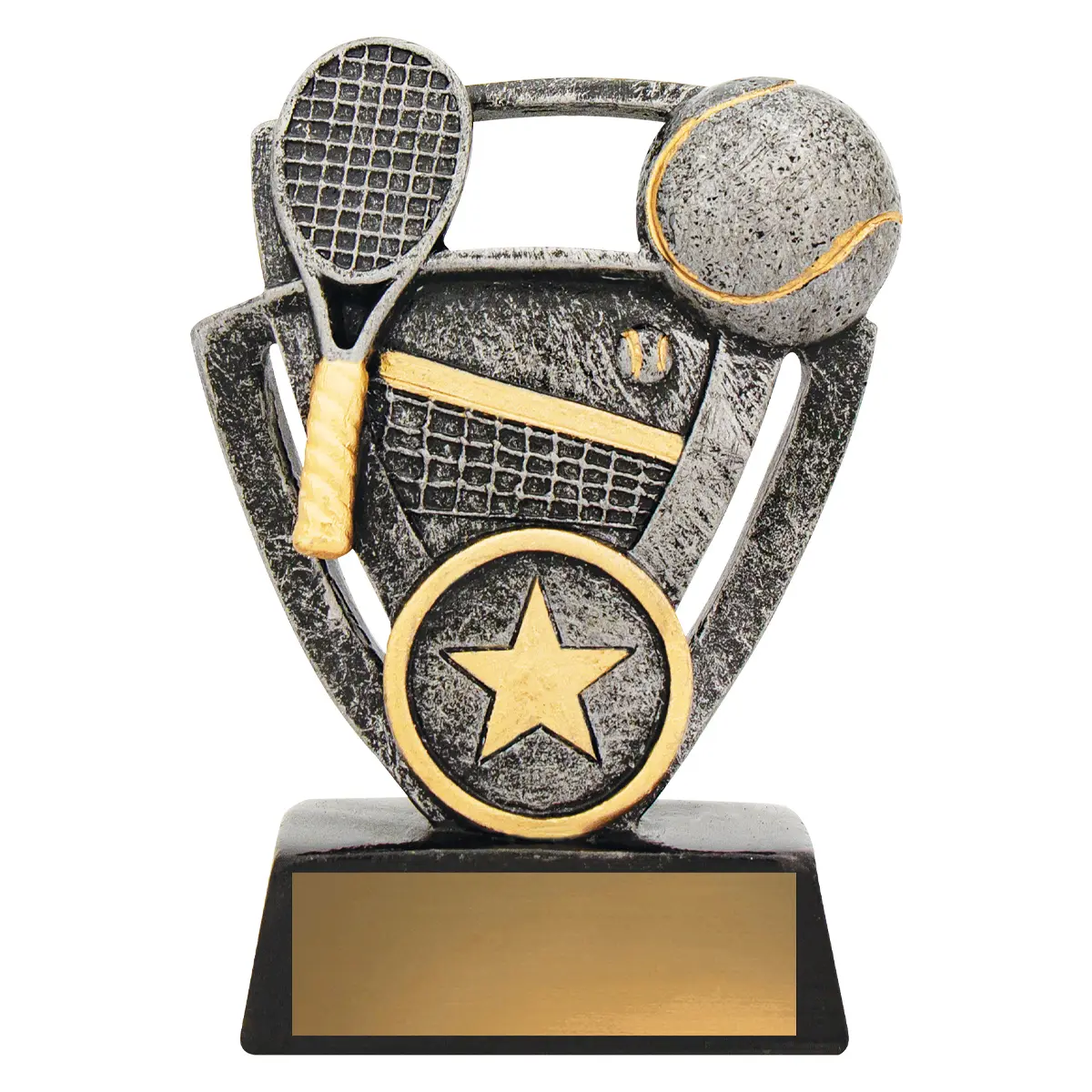 12718s-silver Silver tennis budget theme with resin construction