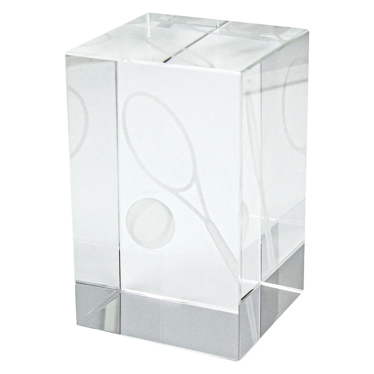 cb822 Tennis crystal block award with crystal construction