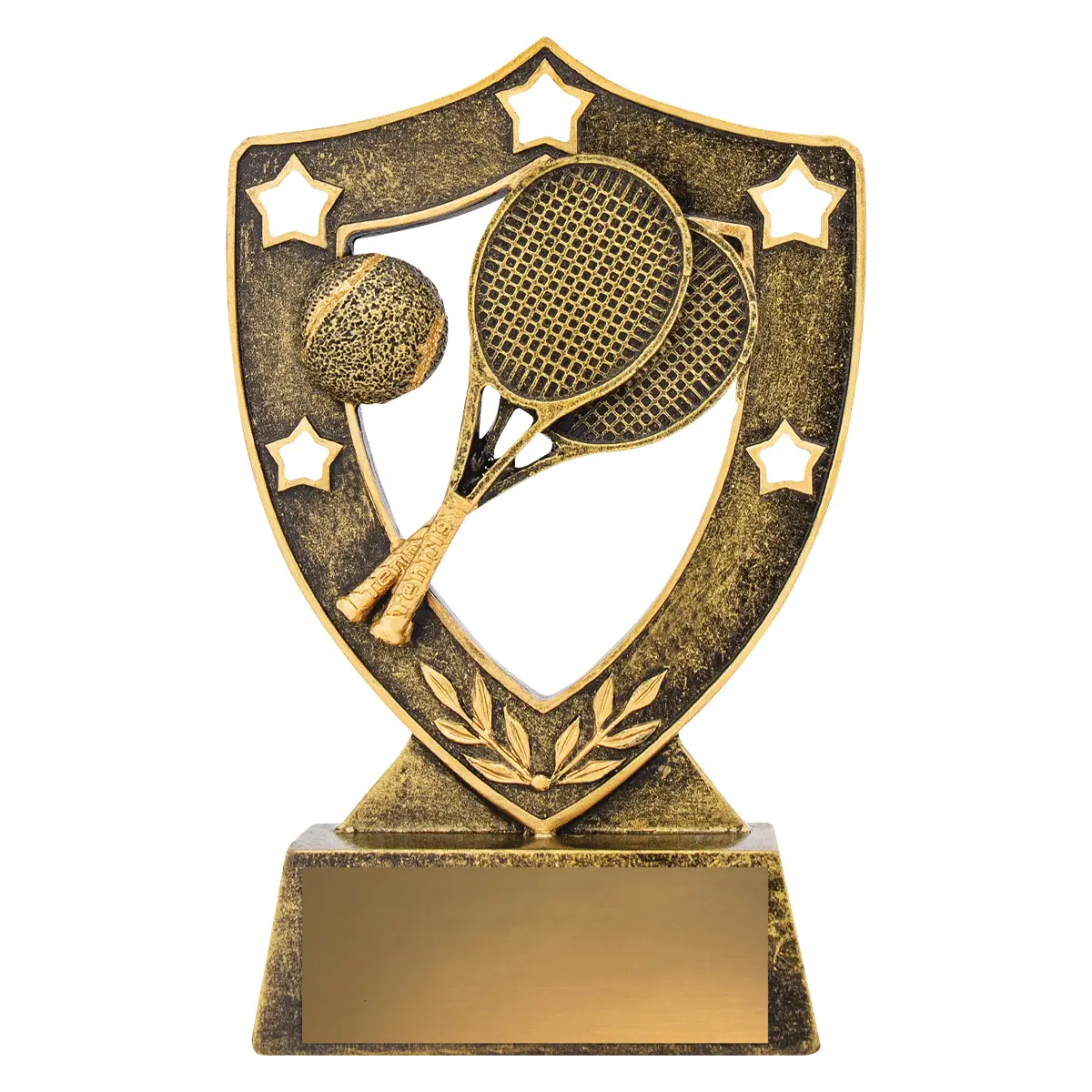 13518-gold Gold tennis gold shield with resin construction