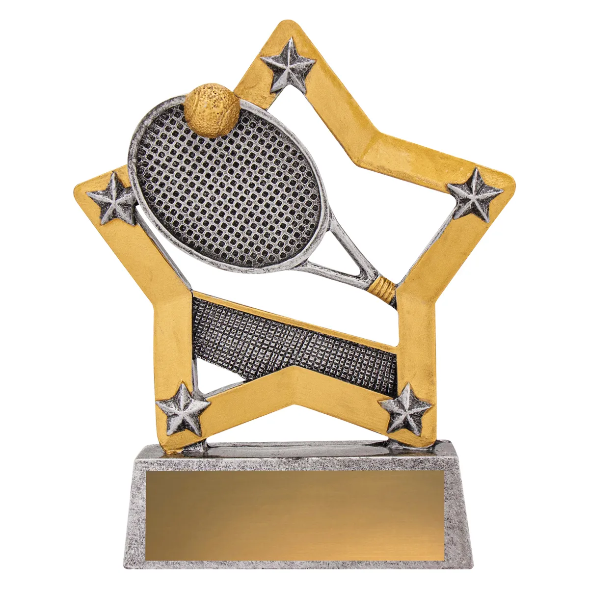 12918-silver Silver tennis mini star with resin construction