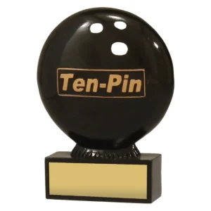 Black tenpin bowling ball with resin construction