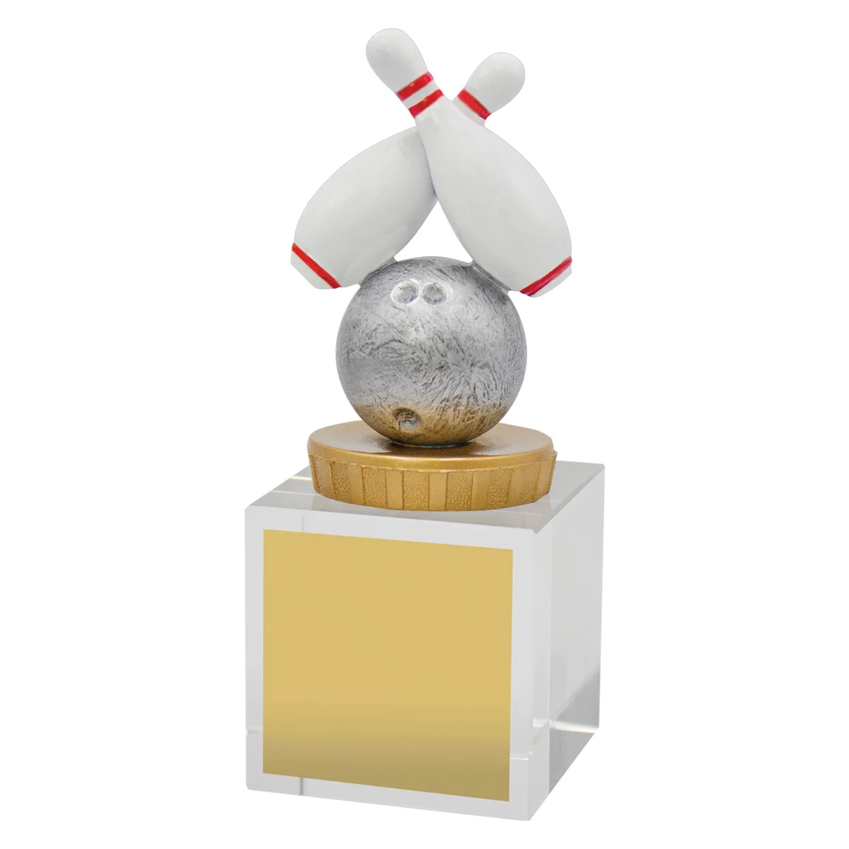 ub52a-silver Silver tenpin budget crystal with crystal construction