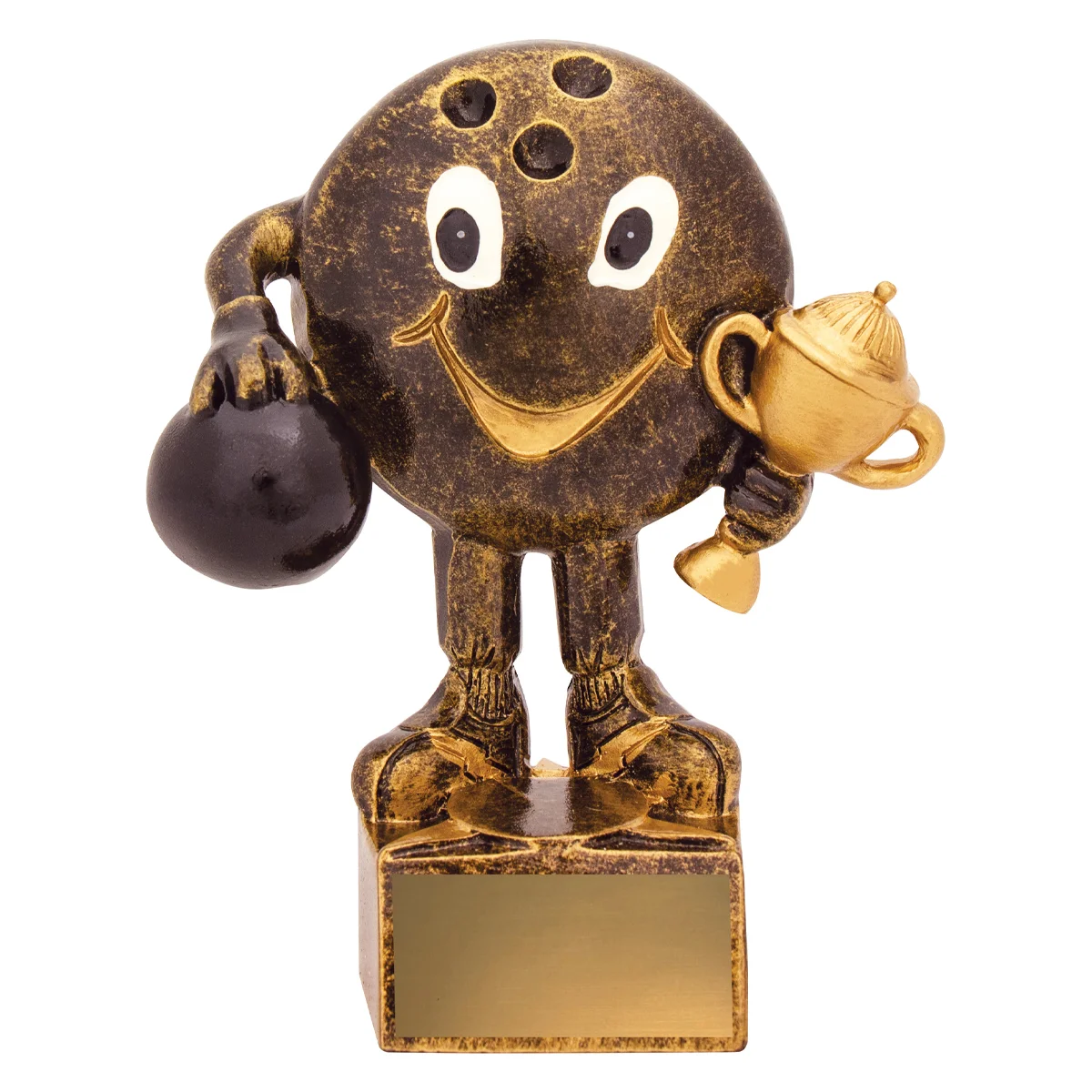 a1152a-gold Gold tenpin kids character with resin construction