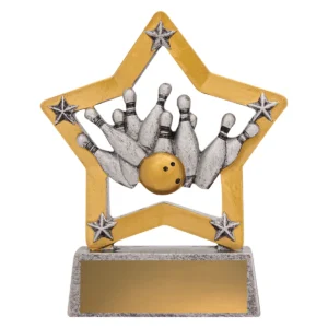 Silver tenpin mini star theme with resin construction