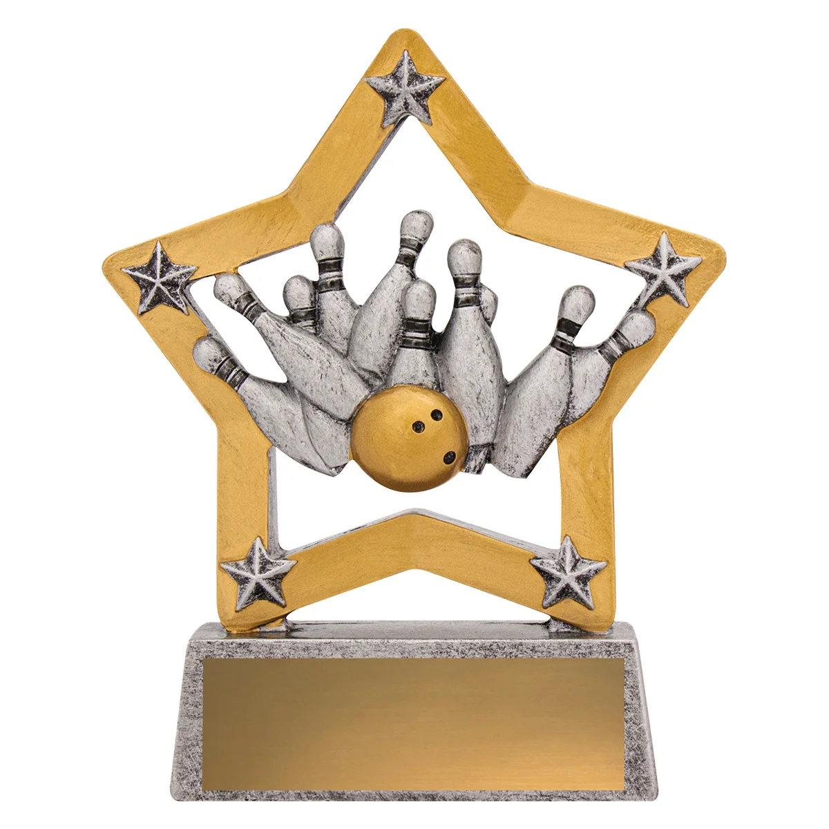 Silver tenpin mini star theme with resin construction