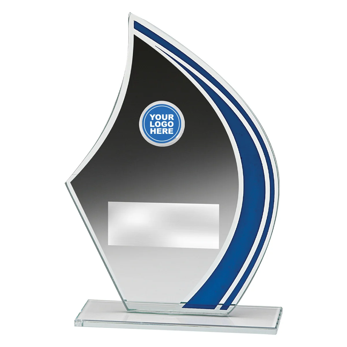 ga395a-blue Blue tide runner glass with glass construction