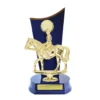 Blue / gold timber buildup horses male with plastic / timber construction