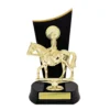 Dark brown / gold timber buildup horses male with plastic / timber construction
