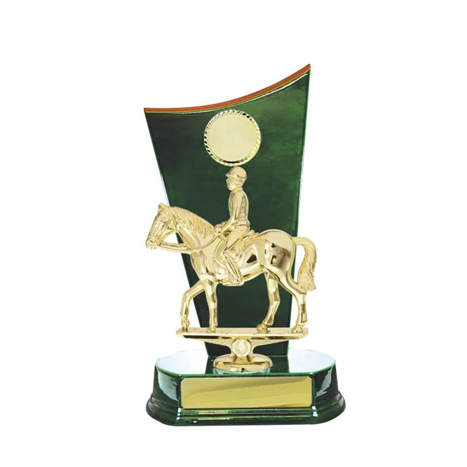 Green / gold timber buildup horses male with plastic / timber construction