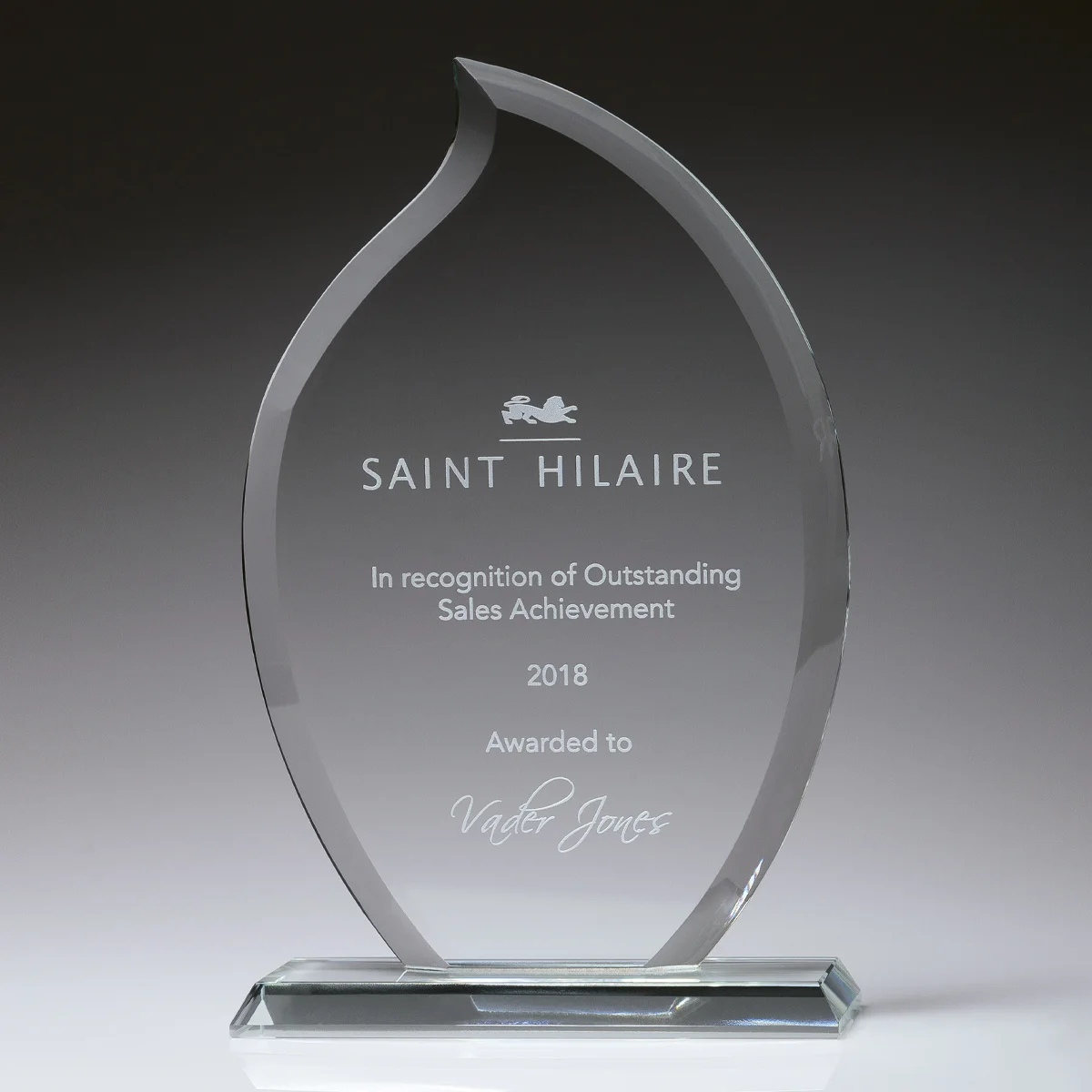ct230a-grey-bg Torch award with glass construction