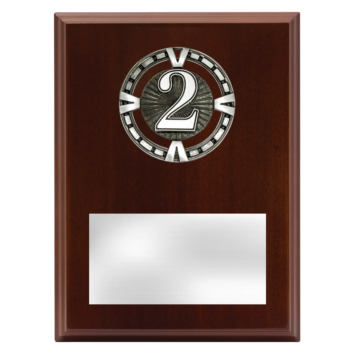 pv652-walnut Walnut varsity plaque - 2nd with timber / metal construction