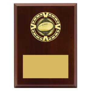 Walnut varsity plaque - aussie rules with timber / metal construction