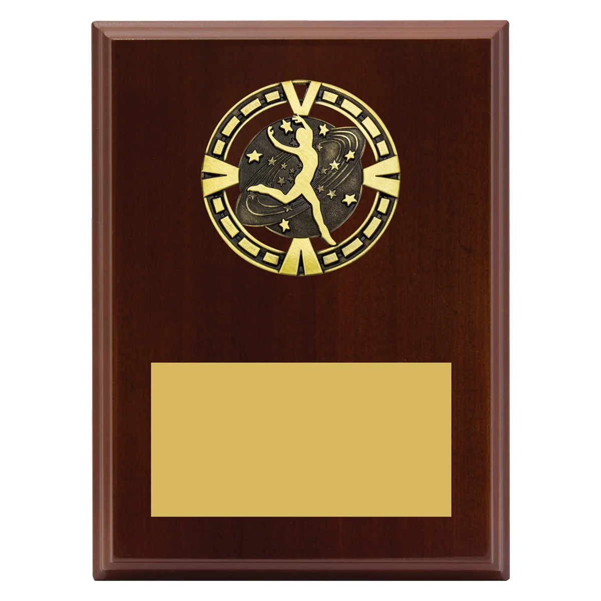 pv632-walnut Walnut varsity plaque - dance with timber / metal construction