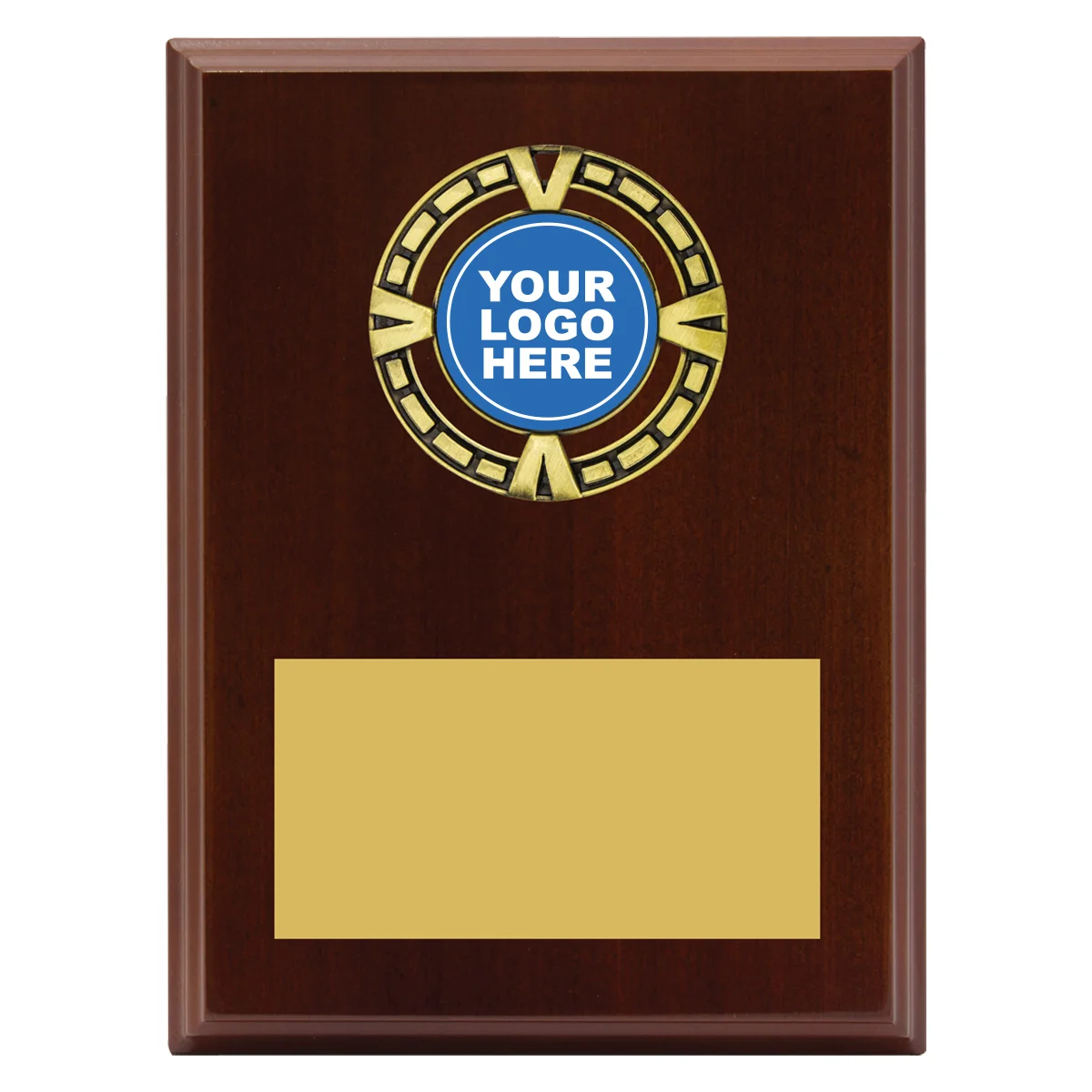 pv665-walnut Walnut varsity plaque with metal / timber construction