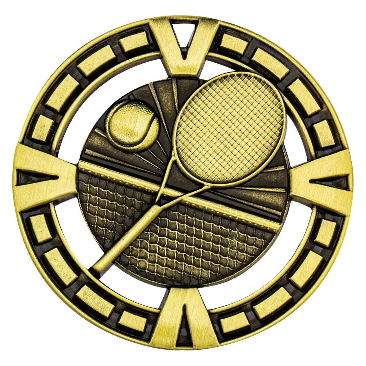 Gold varsity tennis with metal construction