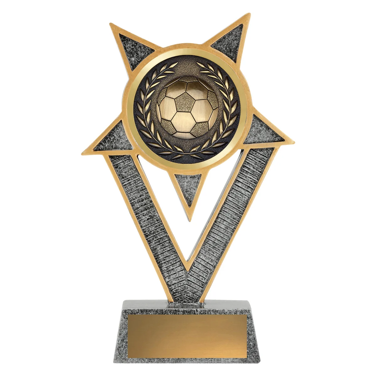 ven80a-silver Silver ventura - football antique with resin construction