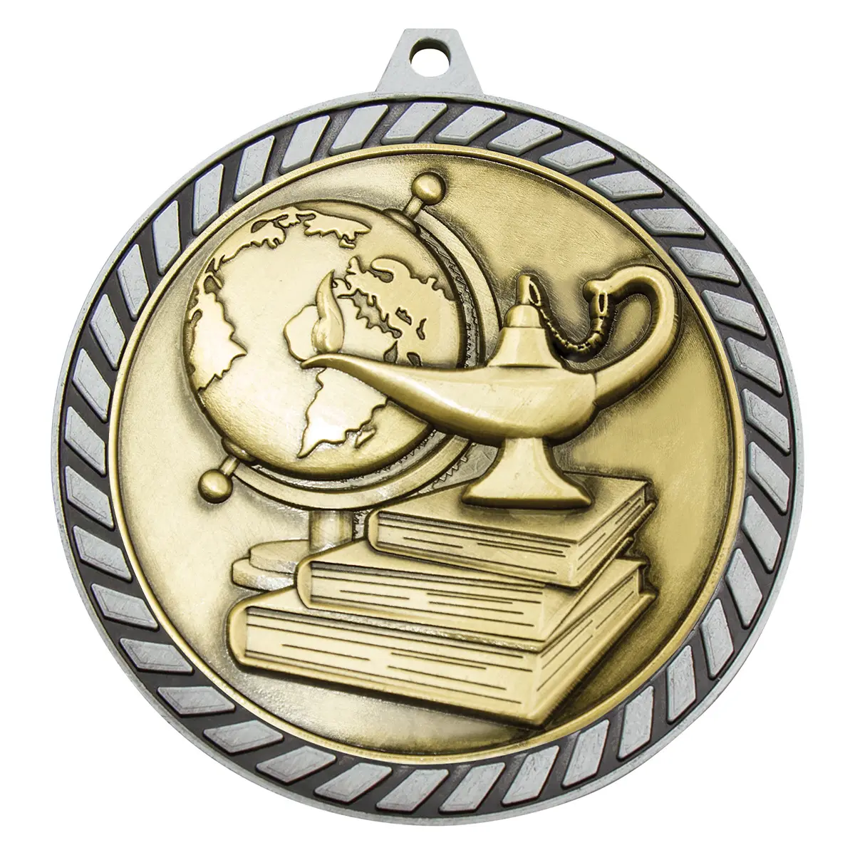 Silver venture medal academic with metal construction