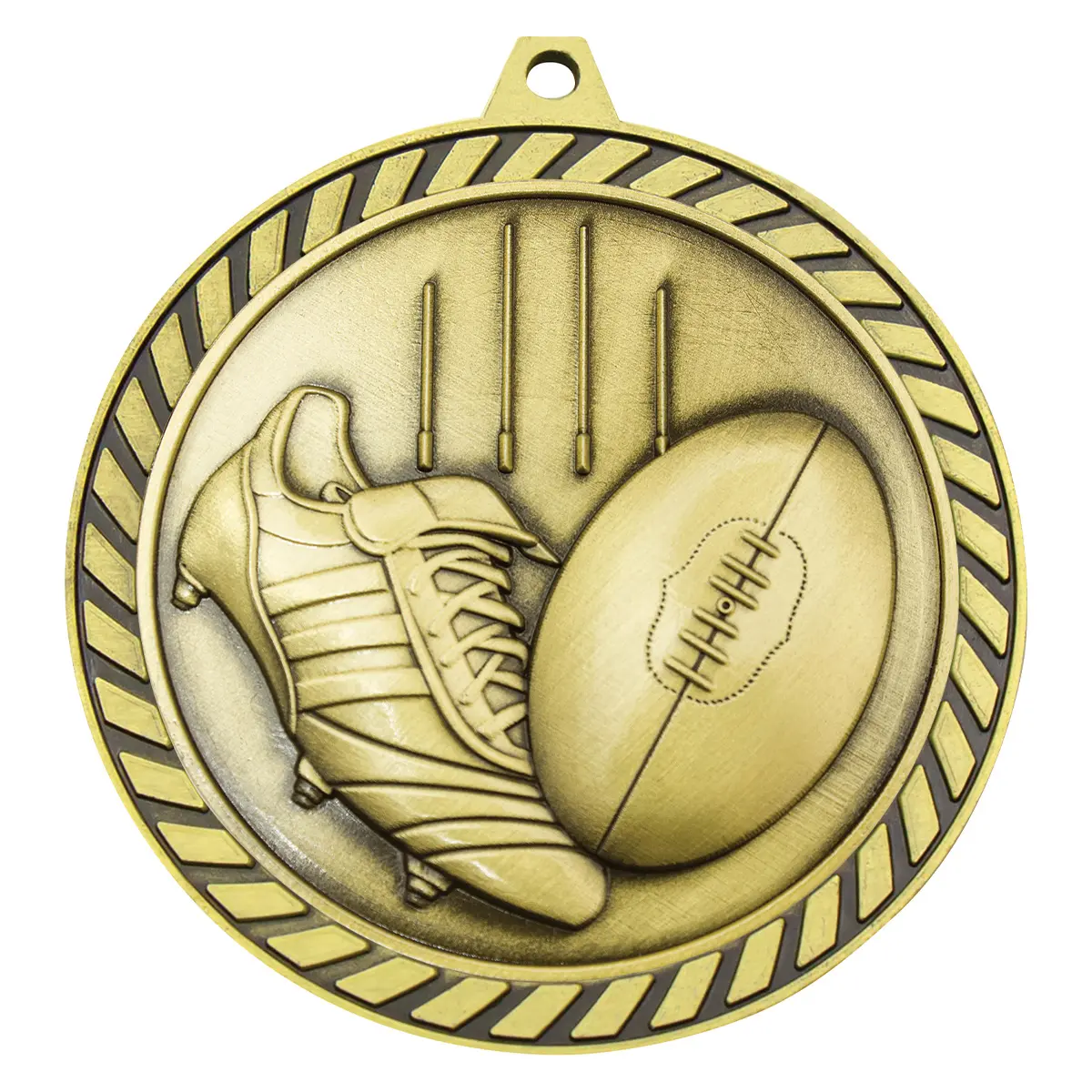 Gold venture medal aussie rules with metal construction