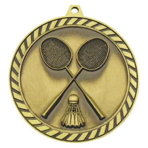 Gold venture medal badminton with metal construction