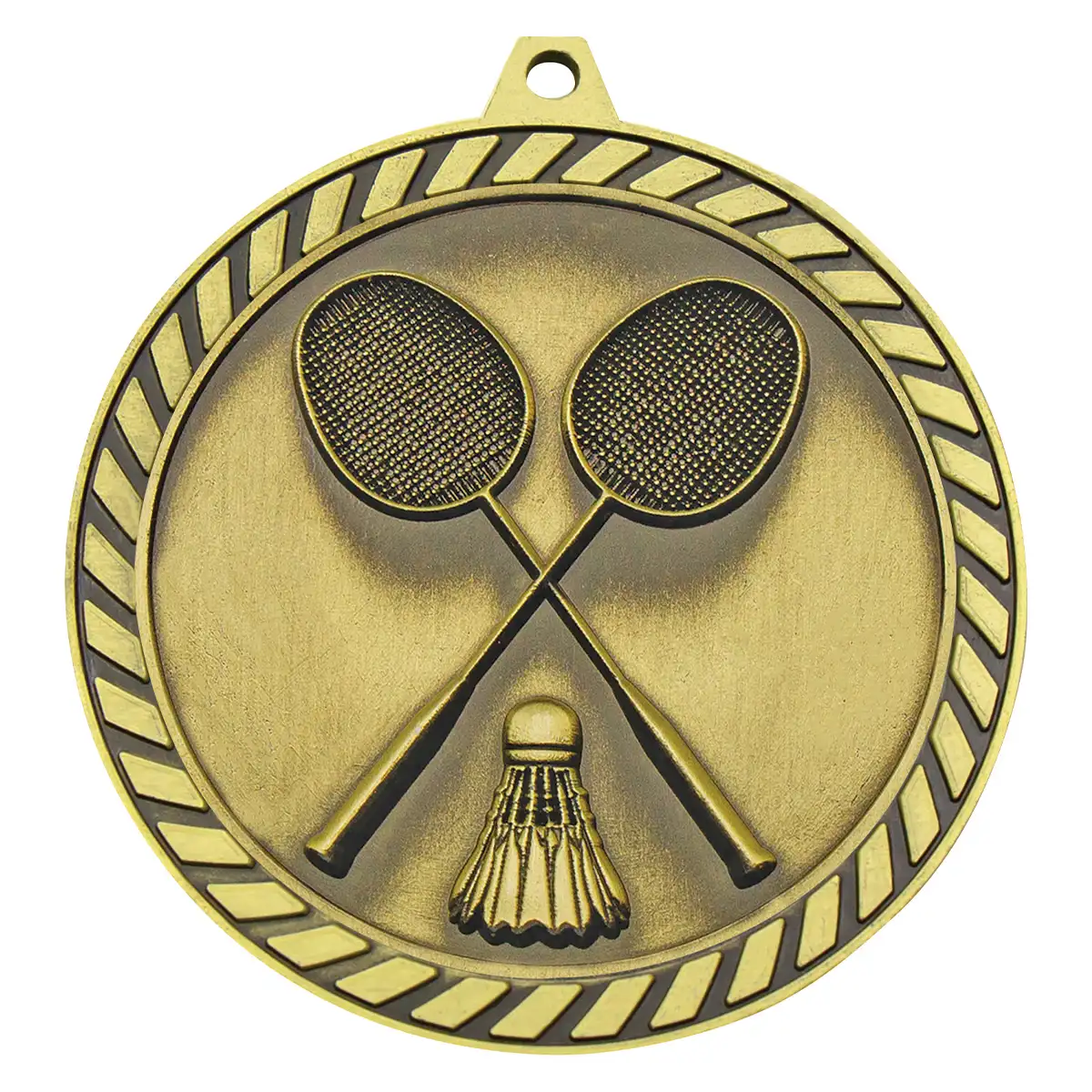 Gold venture medal badminton with metal construction