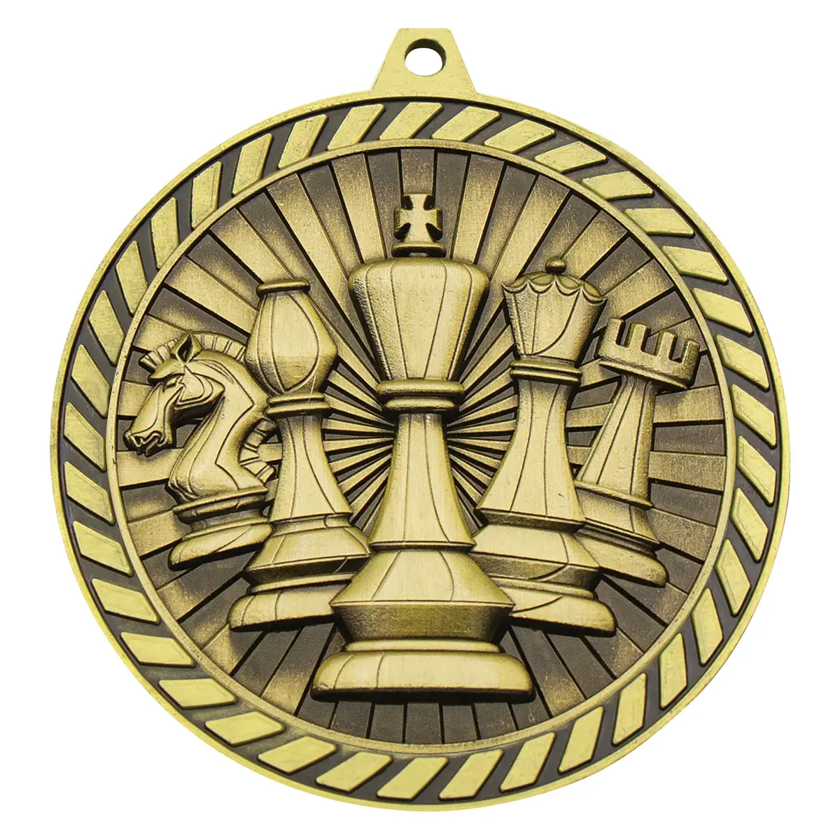 mmv678g-gold Gold venture medal chess with metal construction