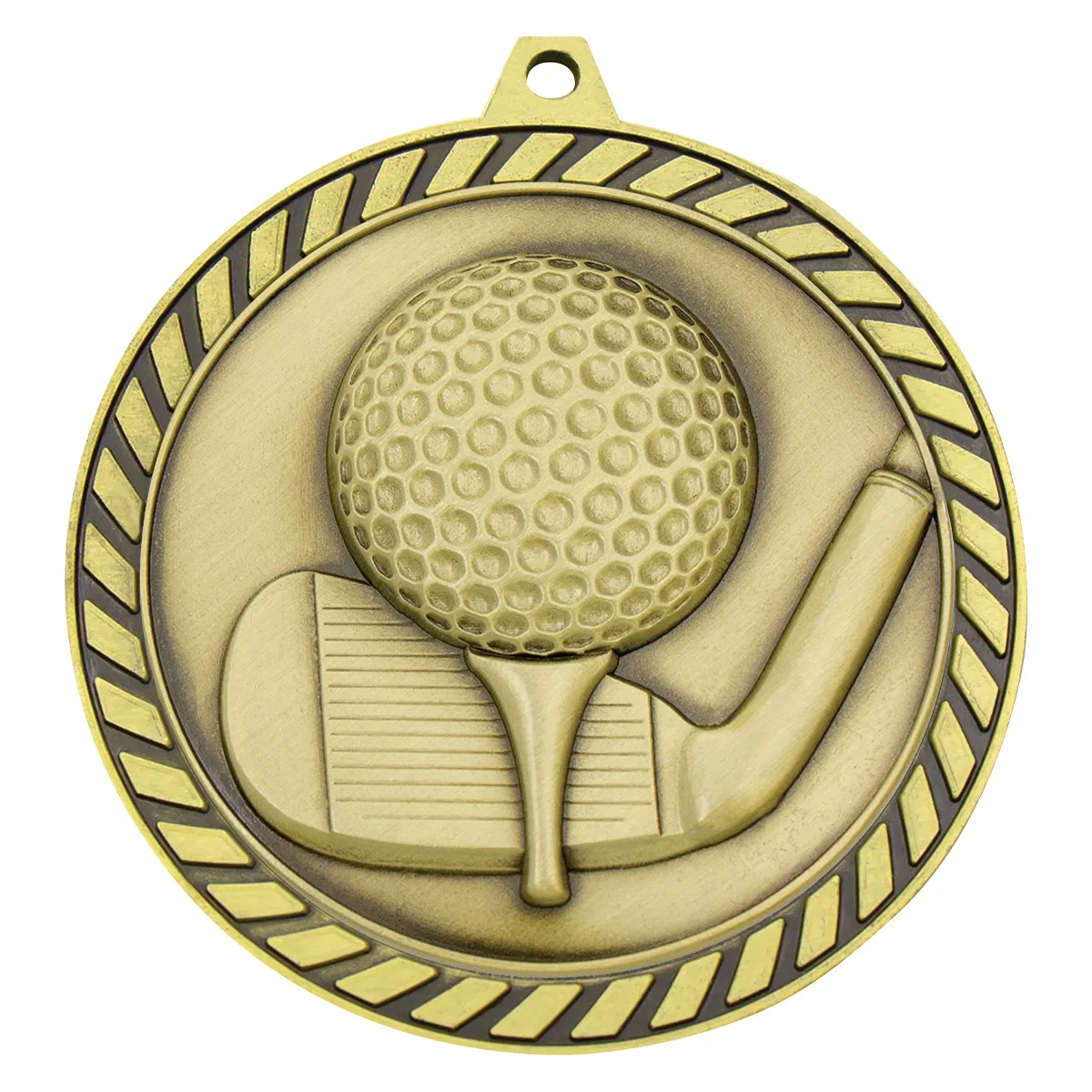 mmv617g-gold Gold venture medal golf with metal construction