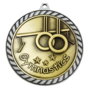 Silver venture medal gymnastics with metal construction