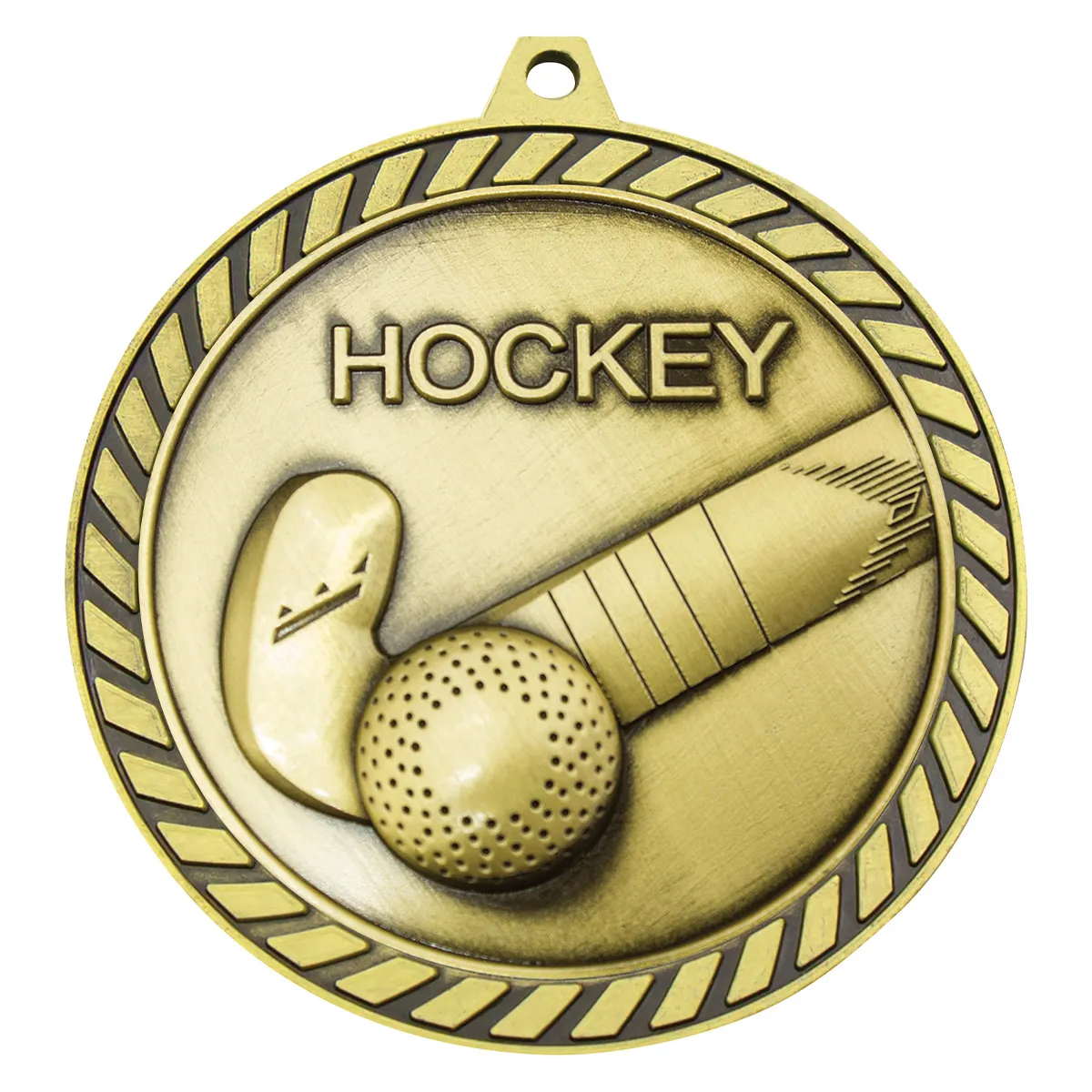 Gold venture medal hockey with metal construction