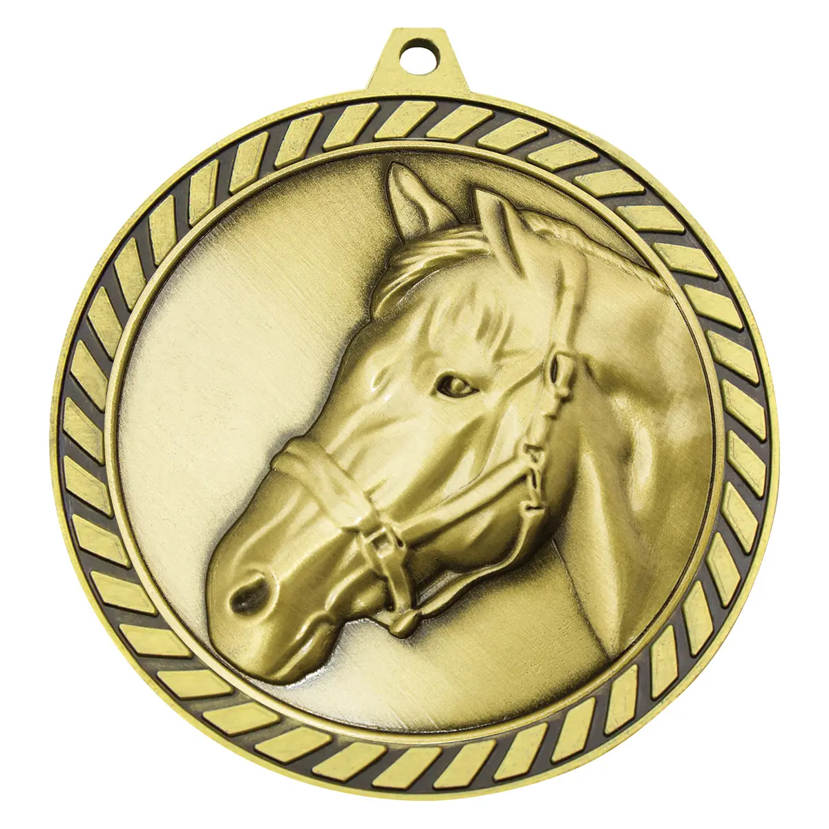 mmv635g-gold Gold venture medal horse with metal construction