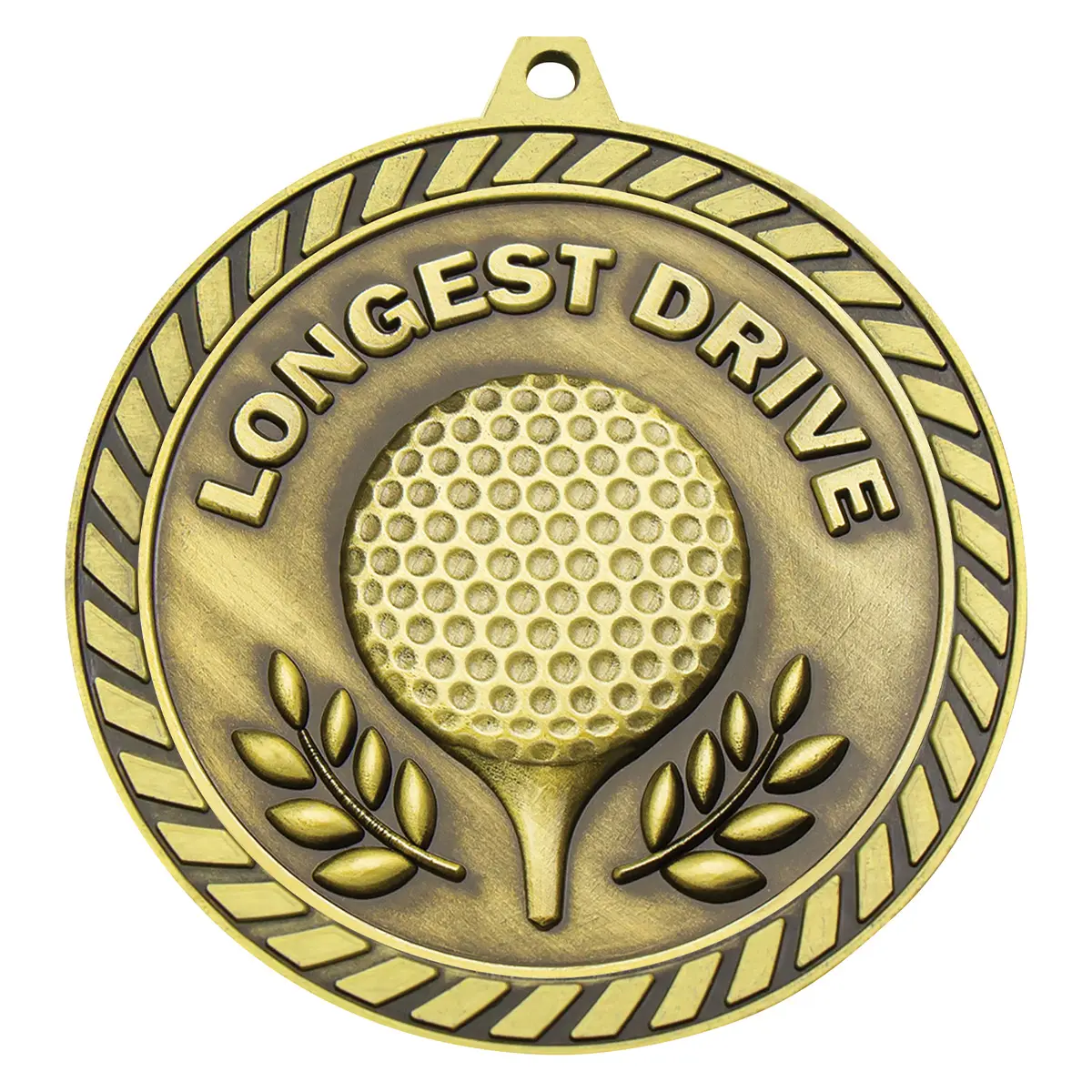 Gold venture medal longest drive with metal construction