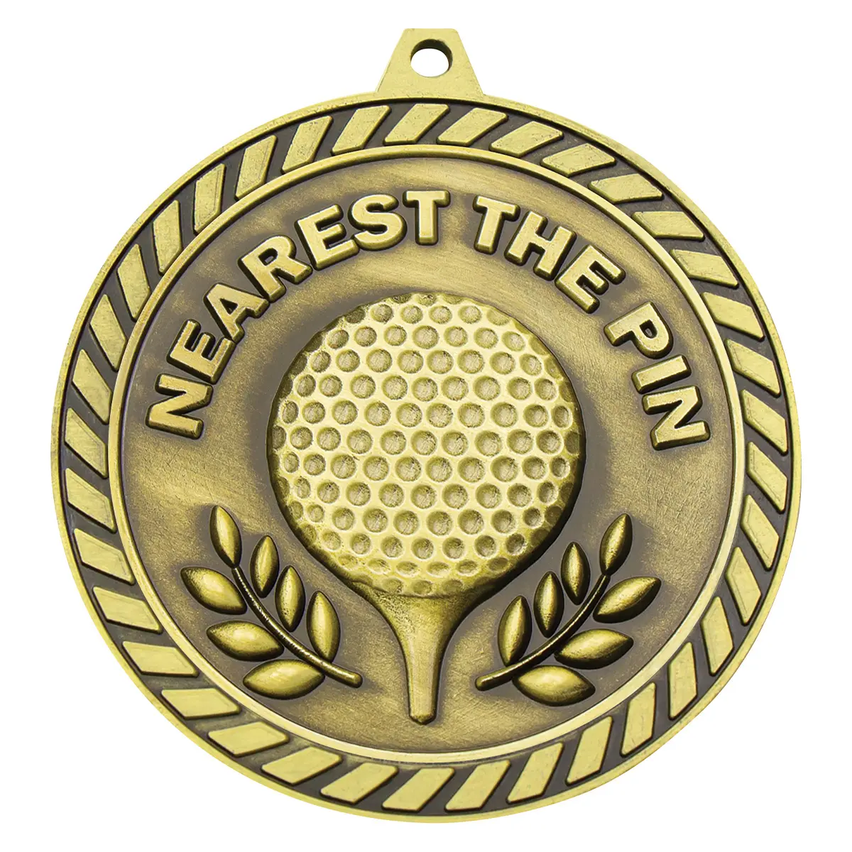 mmv668g-gold Gold venture medal nearest the pin with metal construction