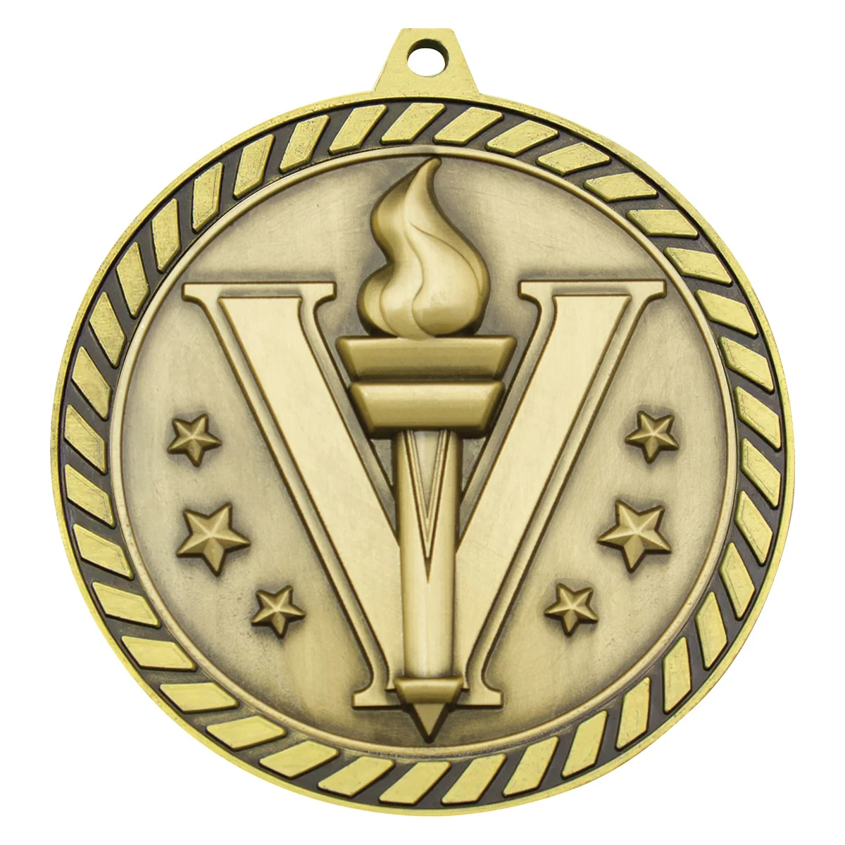 mmv601g-gold Gold venture medal victory with metal construction