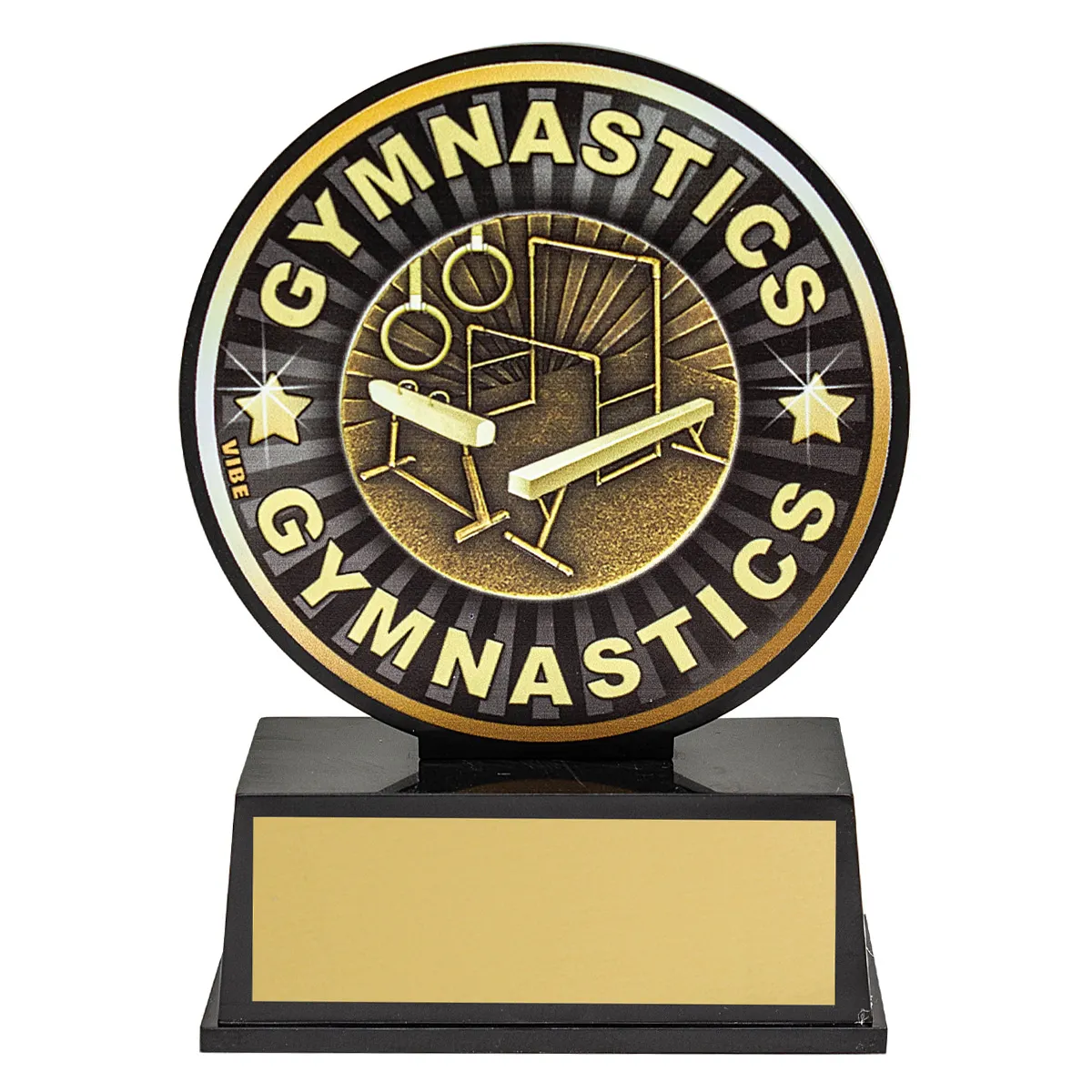vb14-black Black vibe gymnastics with plastic construction