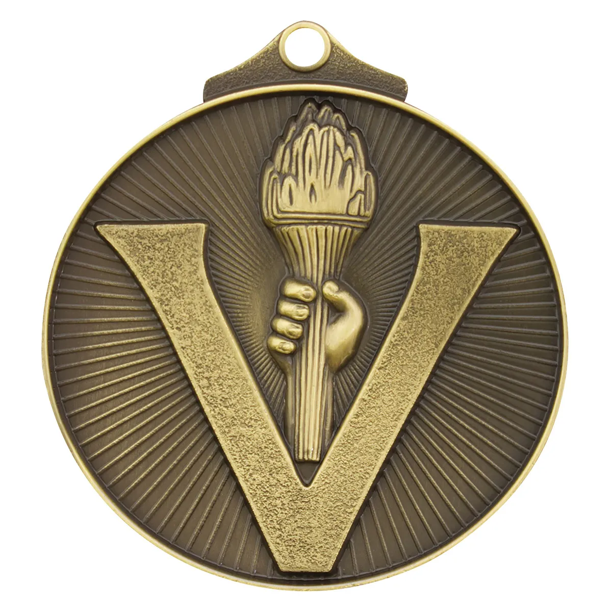 md900g-gold Gold victory medal with metal construction