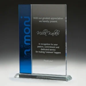 Blue vision glass with glass construction