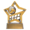 12927-silver Silver volleyball mini star with resin construction