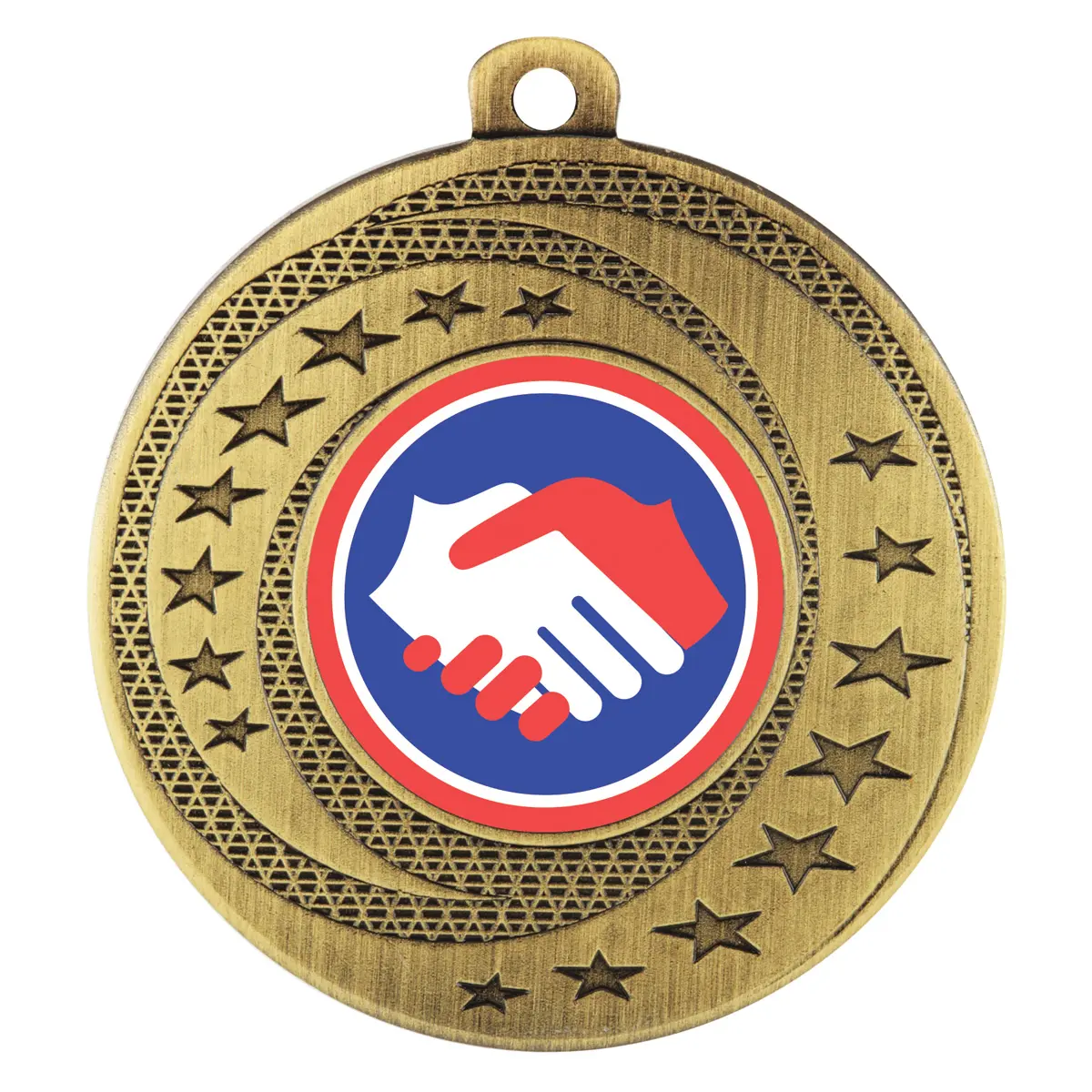 asw146g-gold Gold wayfare - handshake with metal construction
