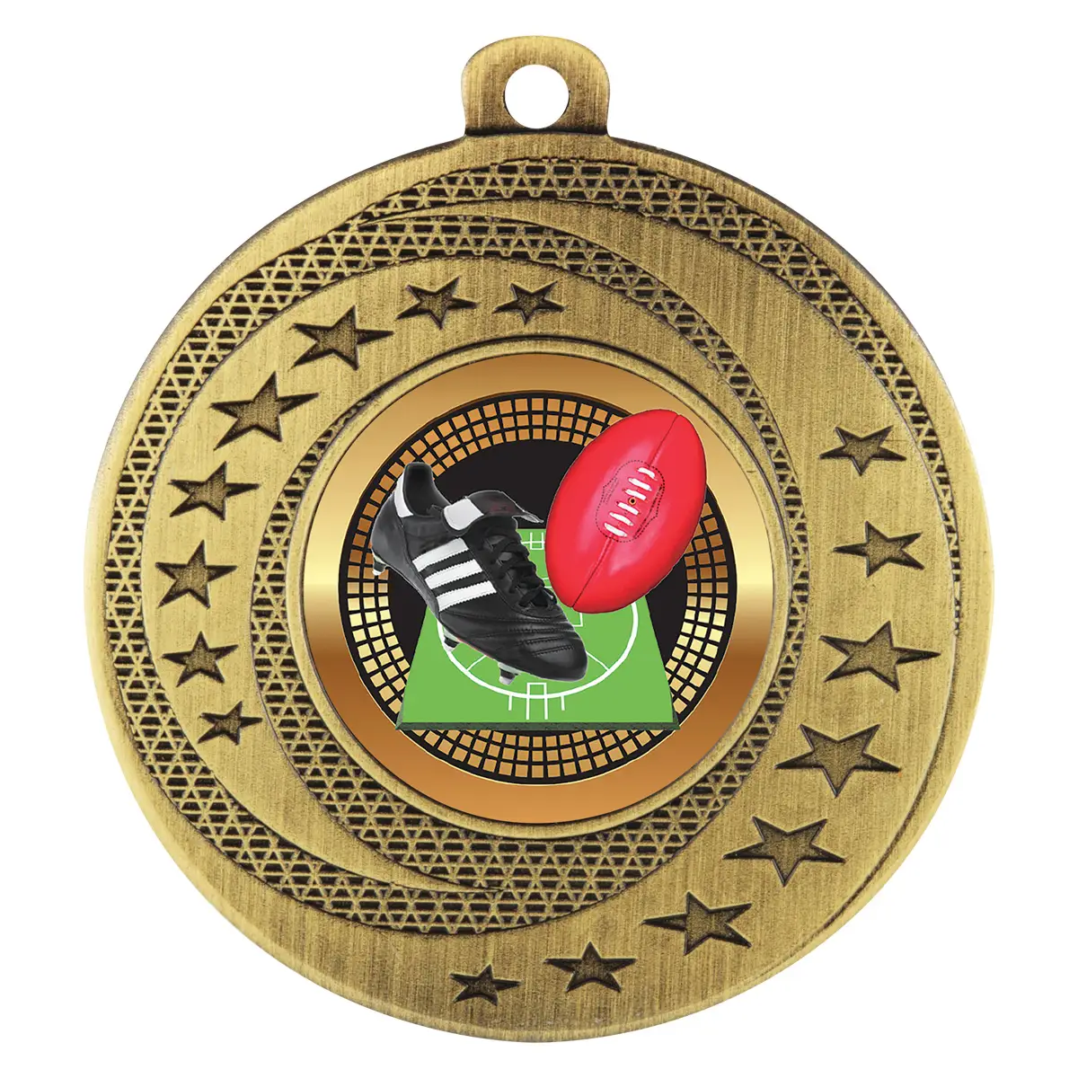 bsw131g-gold Gold wayfare medal - aussie rules with metal construction