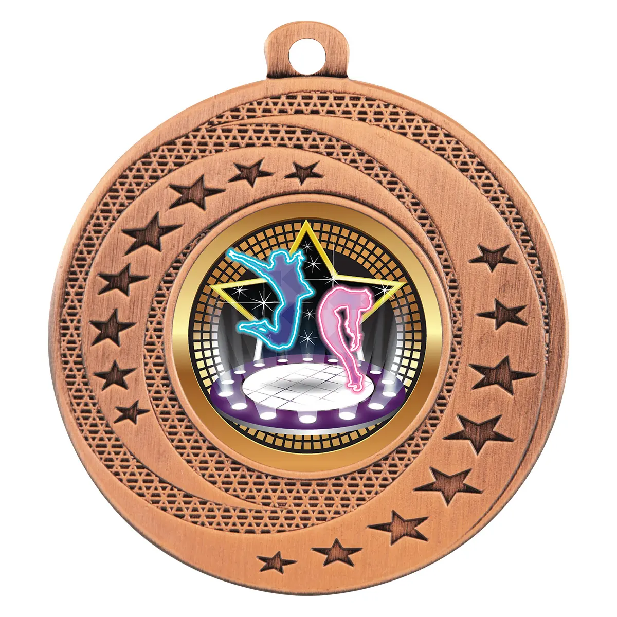 bsw132b-bronze Bronze wayfare medal - dance silhouette with metal construction