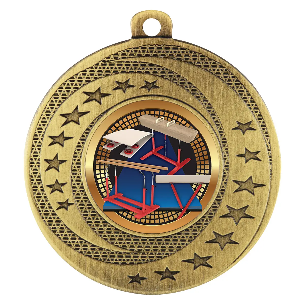 bsw114g-gold Gold wayfare medal - gymnastics with metal construction