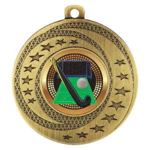 Gold wayfare medal - hockey with metal construction