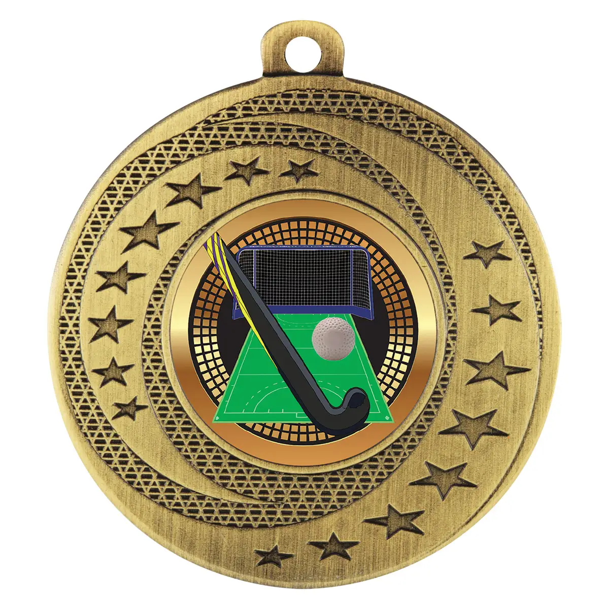 bsw144g-gold Gold wayfare medal - hockey with metal construction