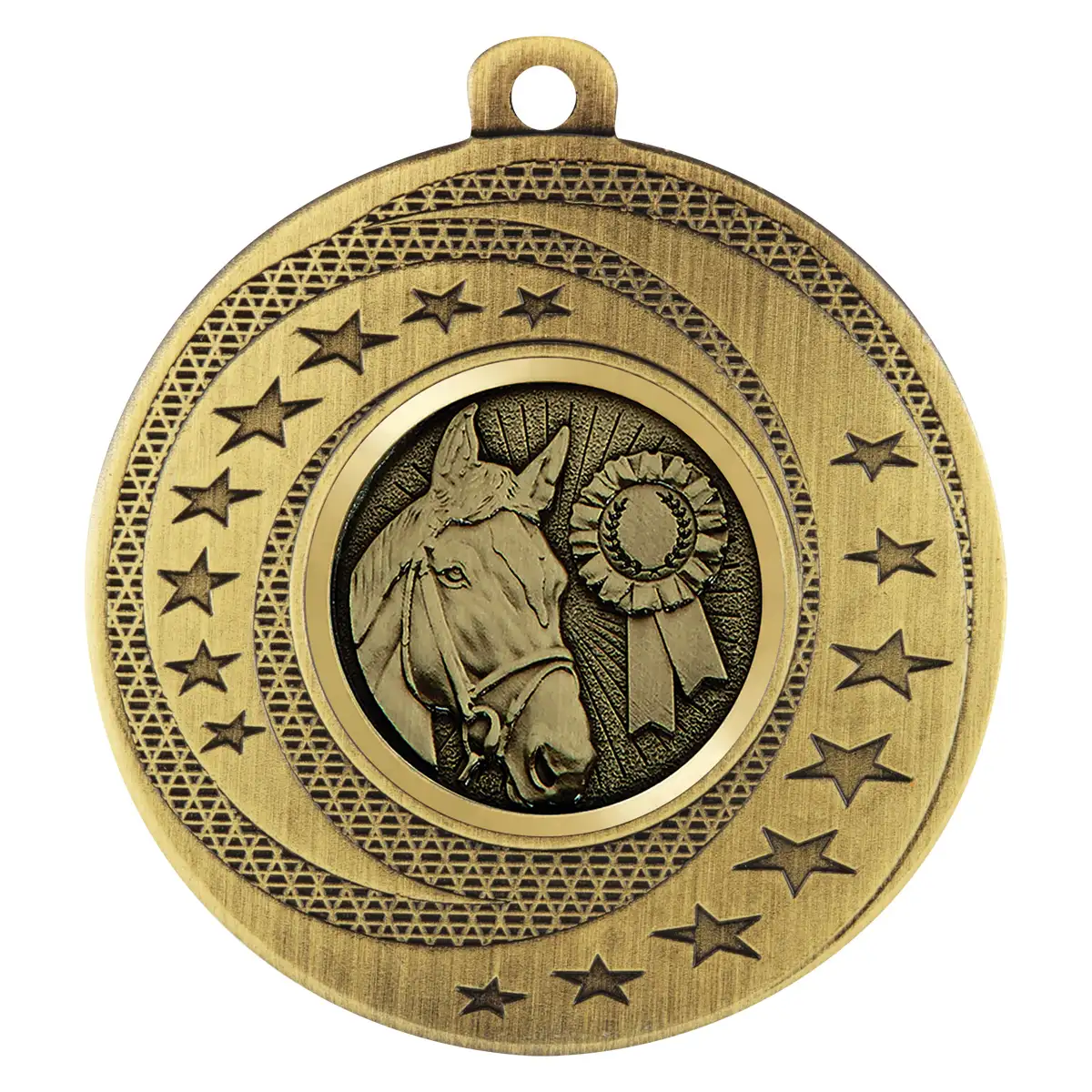 bsw135g-gold Gold wayfare medal - horse with metal construction