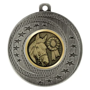 Silver wayfare medal - horse with metal construction